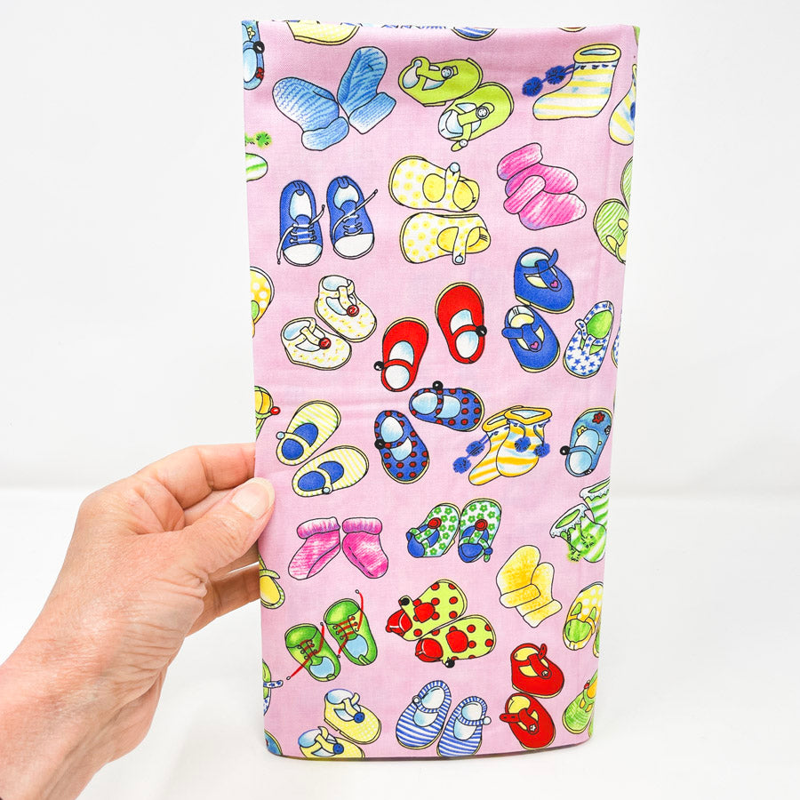 1 Yd x 44" Baby Shoe Print Cotton Quilting Fabric