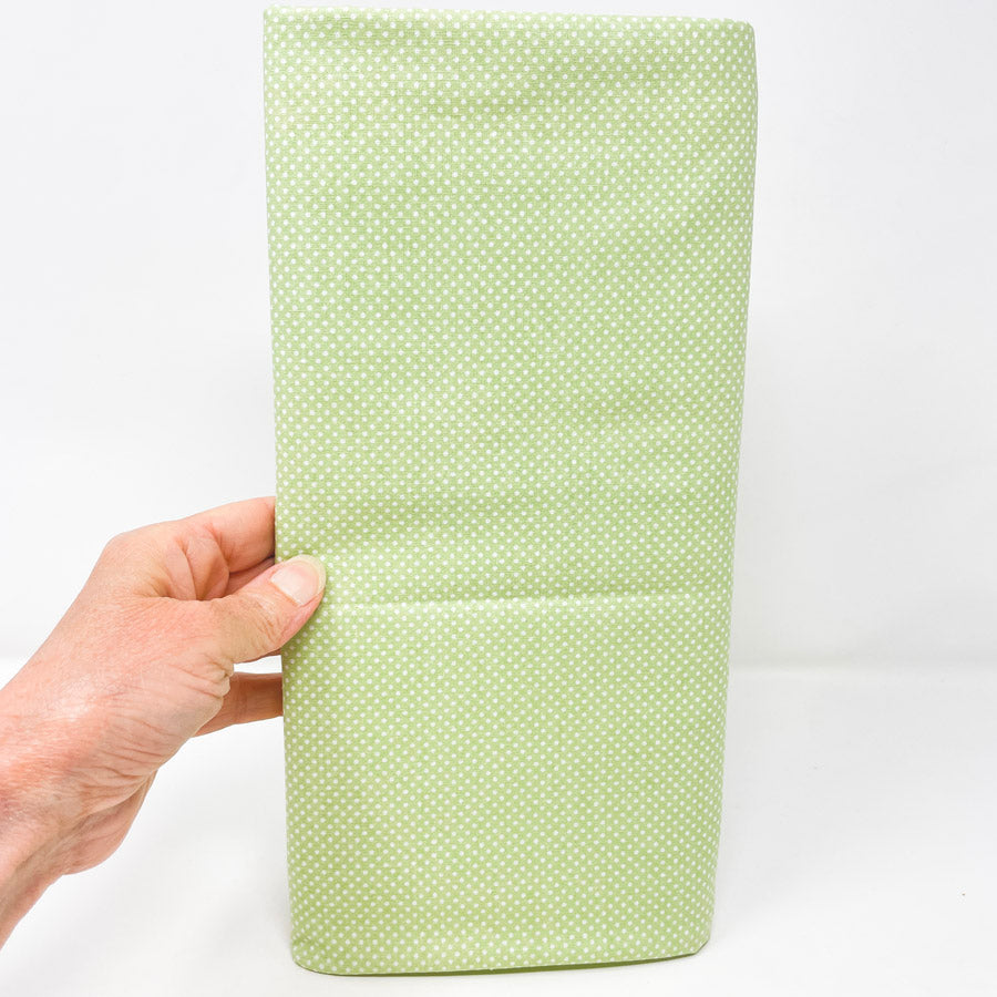 2 Yds x 42" Green and While Polka Dot Cotton Fabric