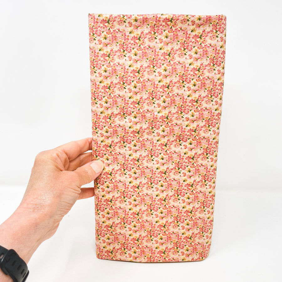2 Yds x 42" Vintage Pink and Yellow Floral Cotton Fabric