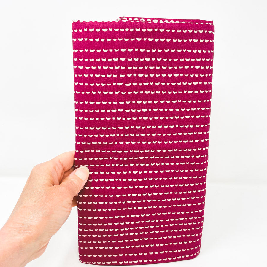 2.3 Yds x 43" Maroon Dot-Striped Cotton Fabric