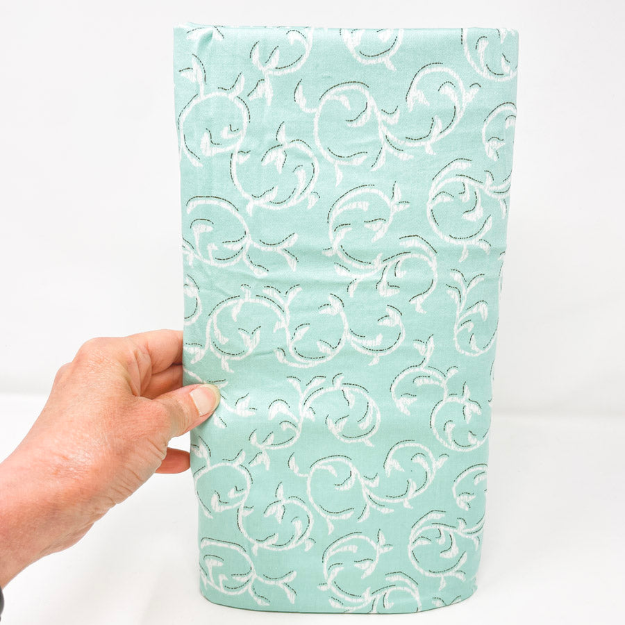 2 Yds x 42" Lisette Mint Flourish Cotton Fabric