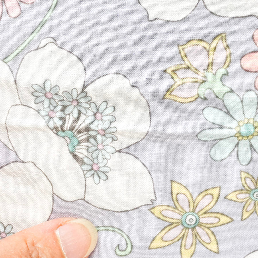 2 Yds x 40" Storybrook Floral Pastel Cotton Fabric