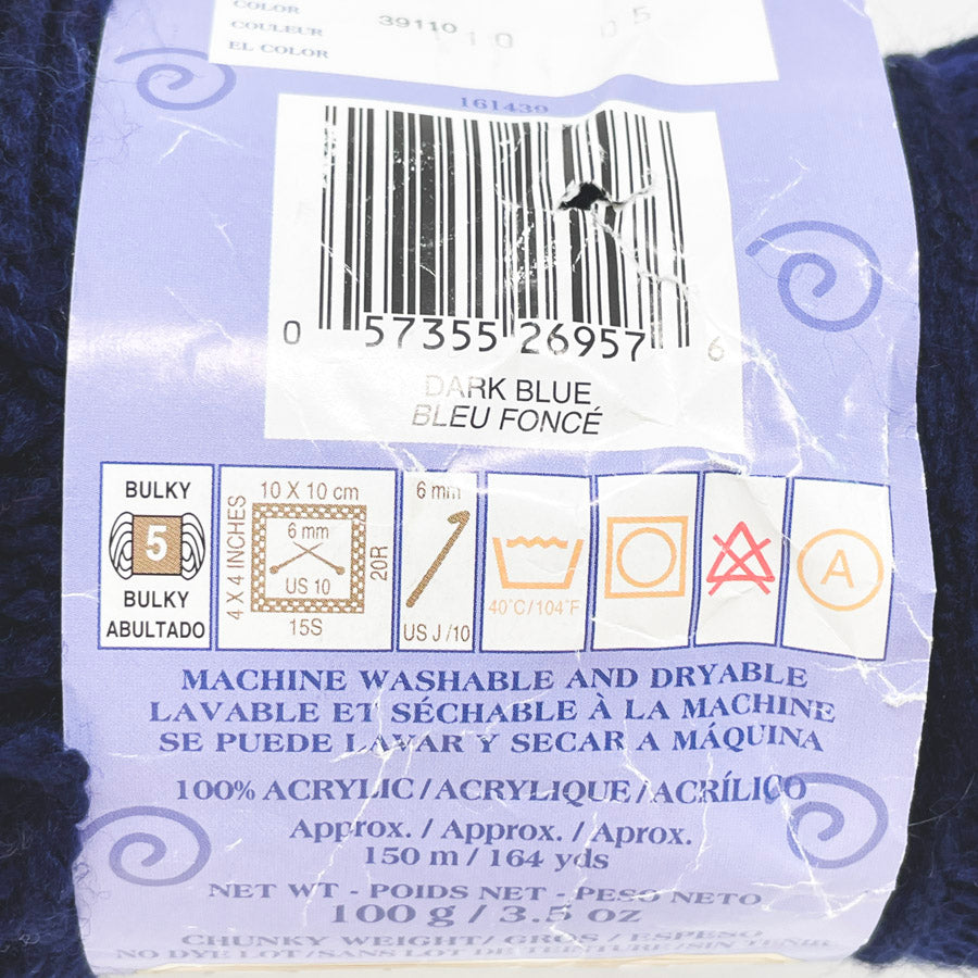 Bernat Softee Chunky Yarn - Dark Blue