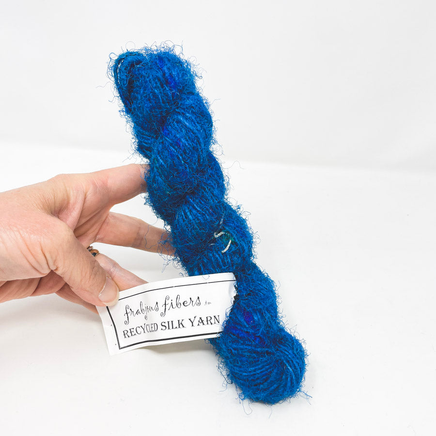 Frabjous Fibers Recycled Silk Yarn - Turquoise