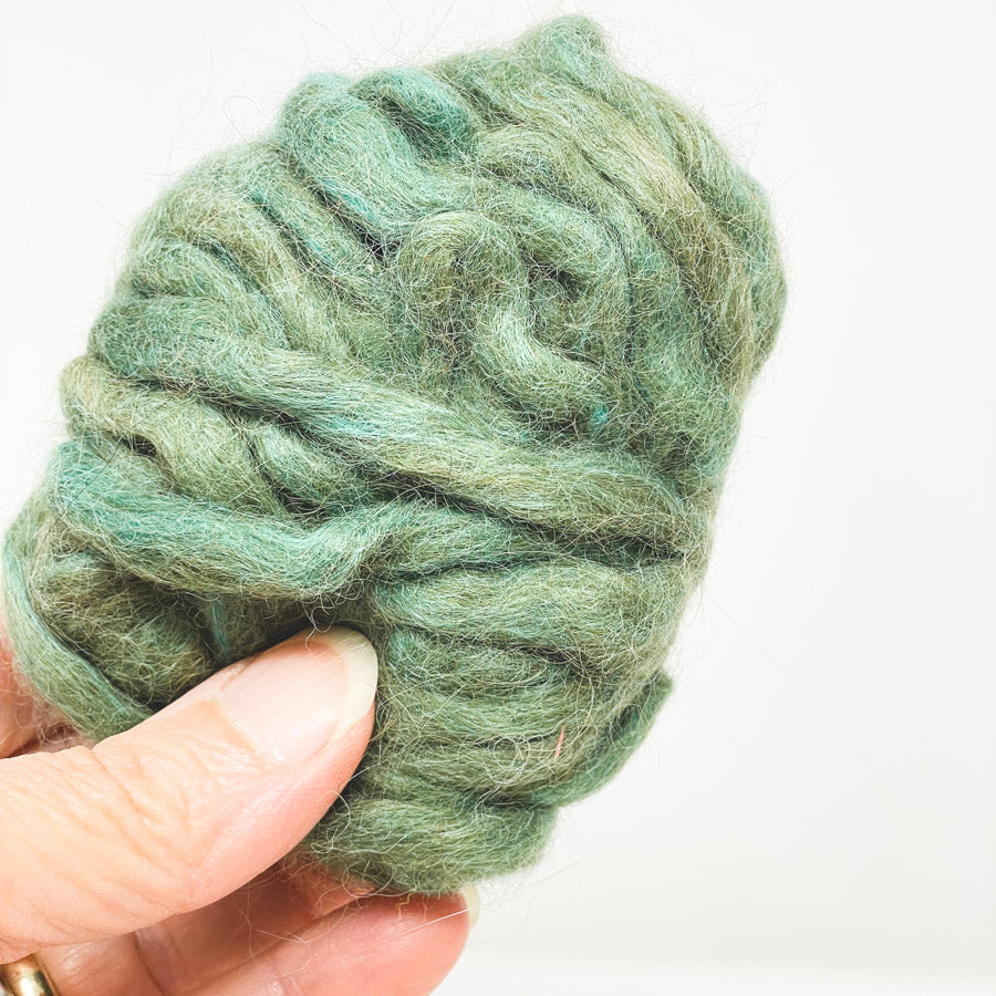 Forest Floor Wool Roving and Yarn Bundle