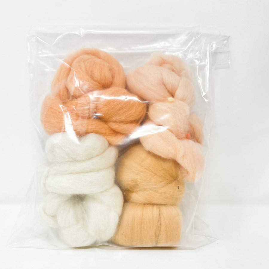 Peachy Wool Roving Bundle