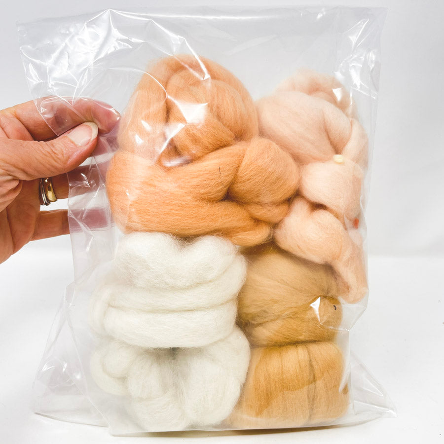 Peachy Wool Roving Bundle