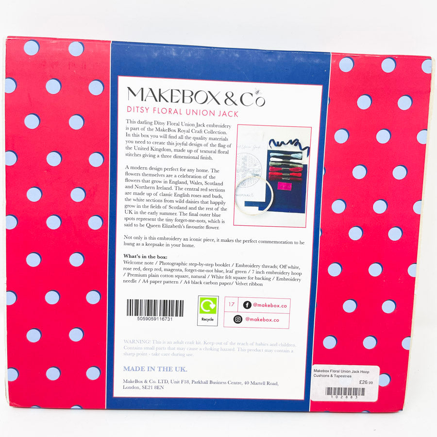 MakeBox & Co Ditsy Floral Union Jack Embroidery Box