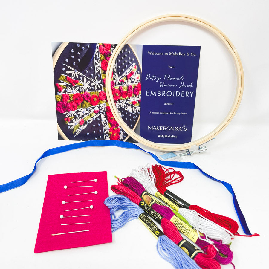 MakeBox & Co Ditsy Floral Union Jack Embroidery Box