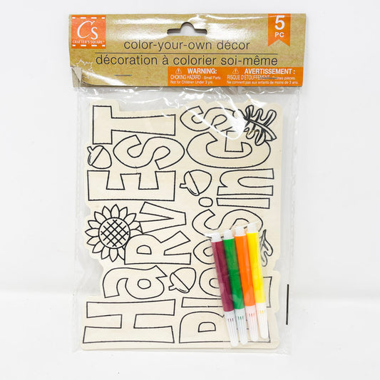 Crafter's Square Wood Color Your Own Harvest Decor