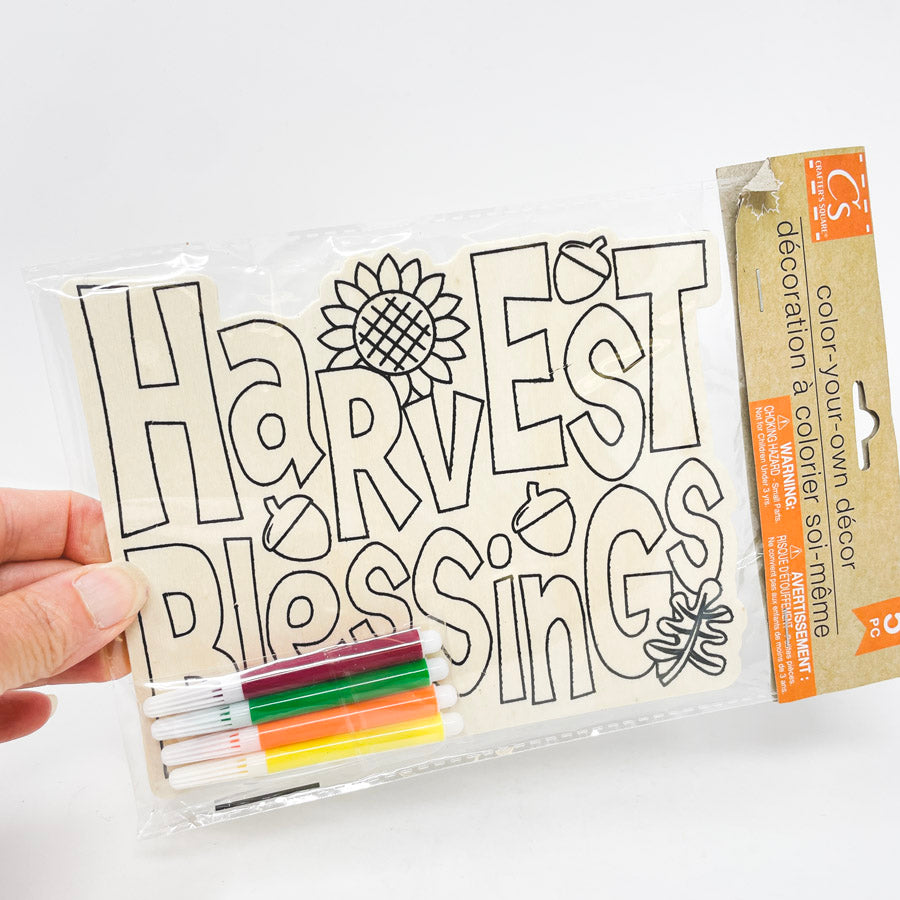 Crafter's Square Wood Color Your Own Harvest Decor