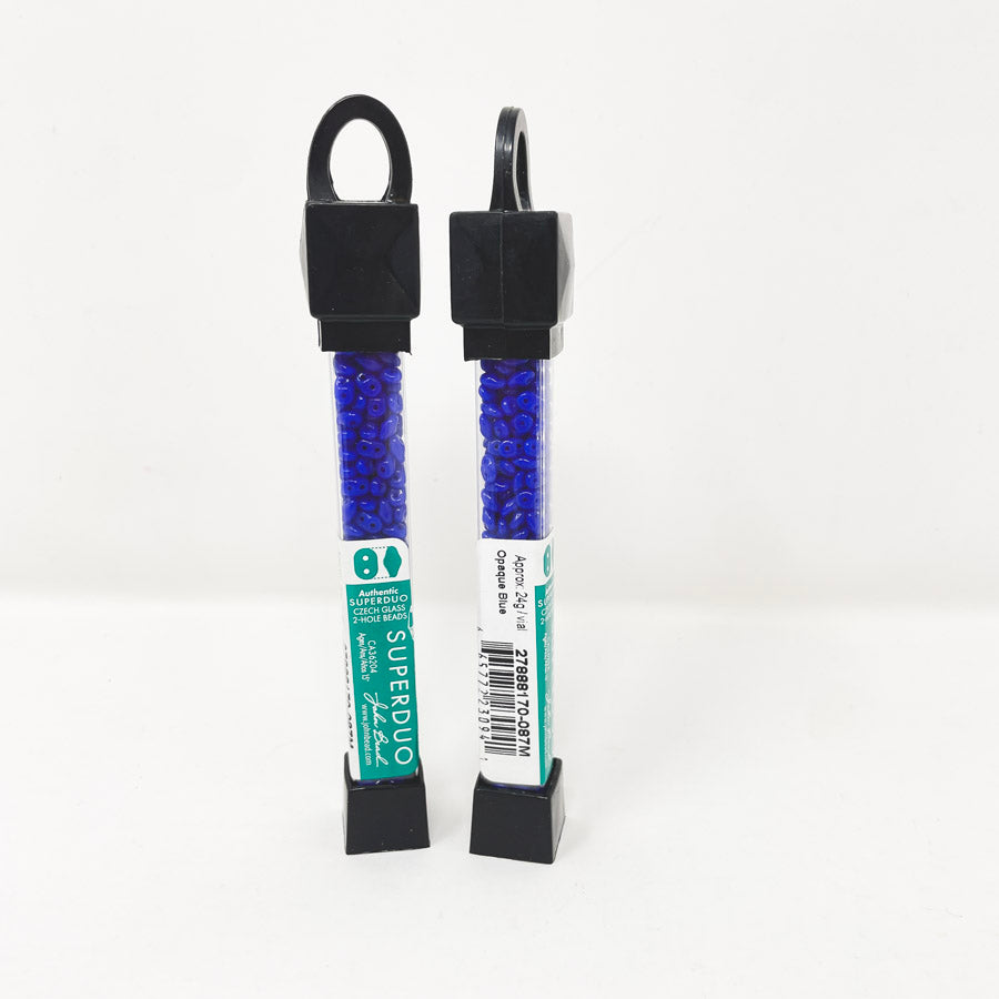 SuperDuo Blue Czech Style Beads