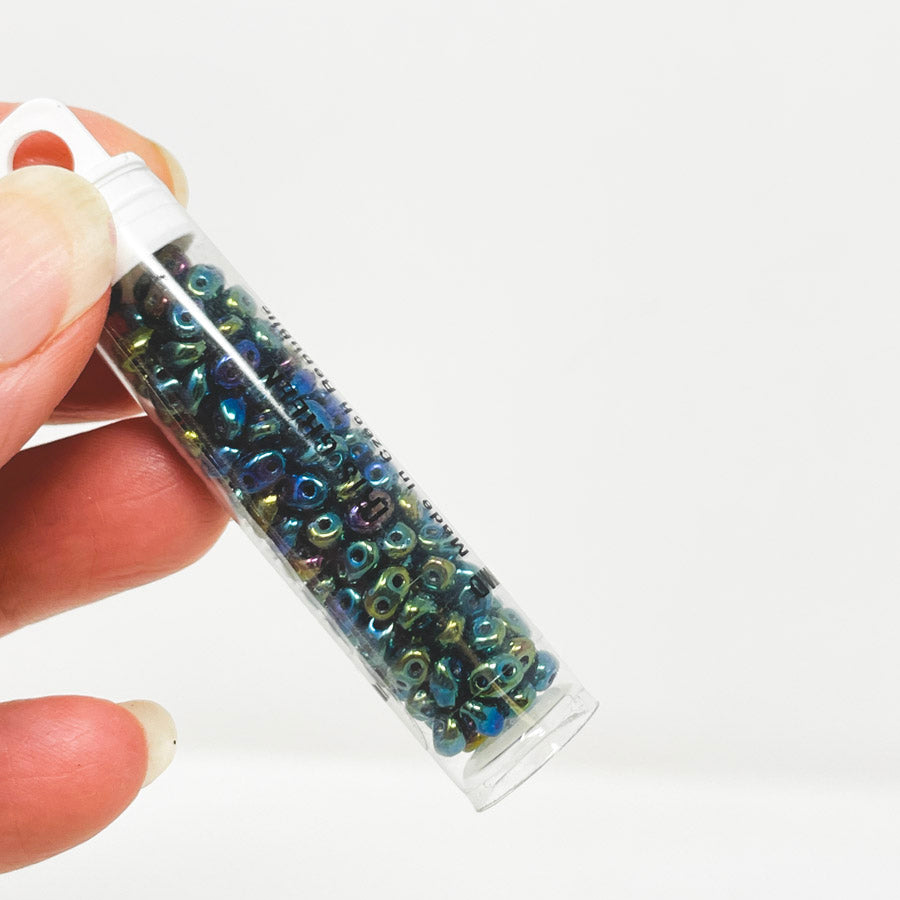 Iris Green Czech Seed Beads