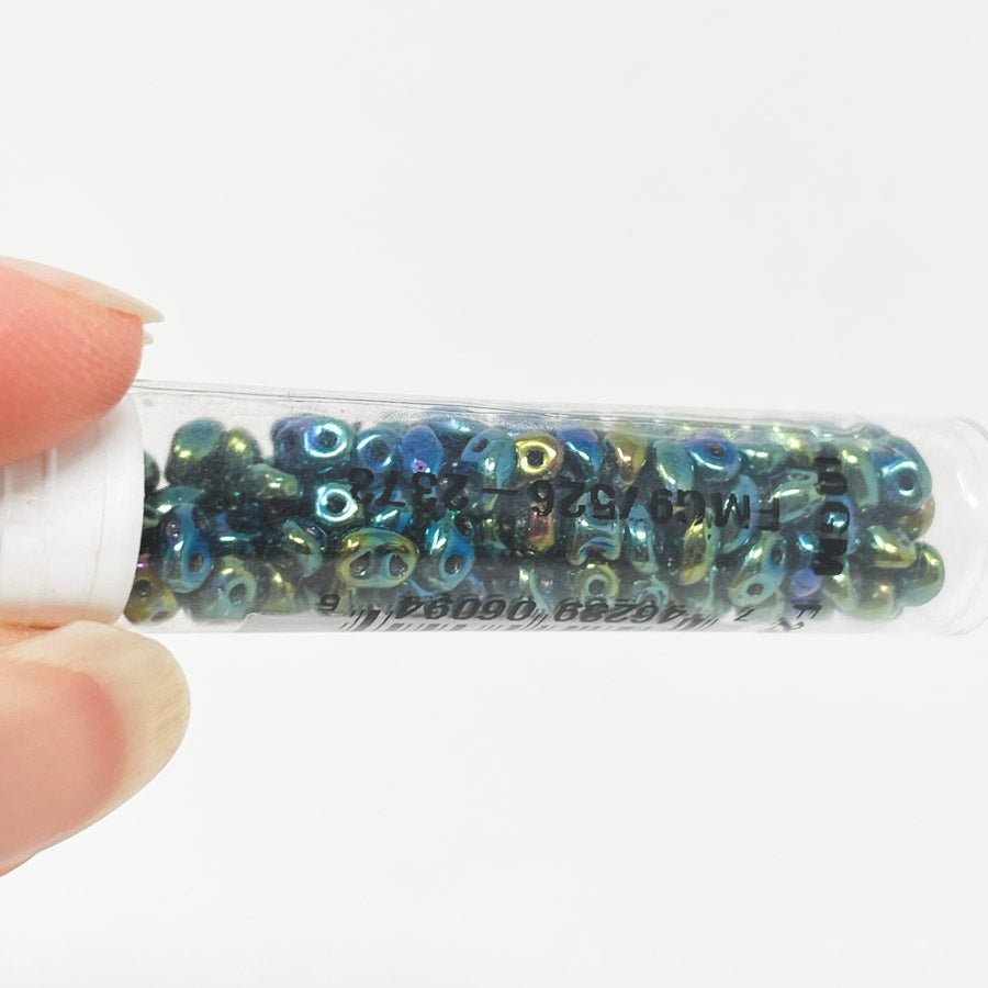 Iris Green Czech Seed Beads