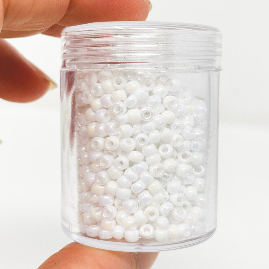 8/0 Opaque White Seed Beads by The Twisted Bead