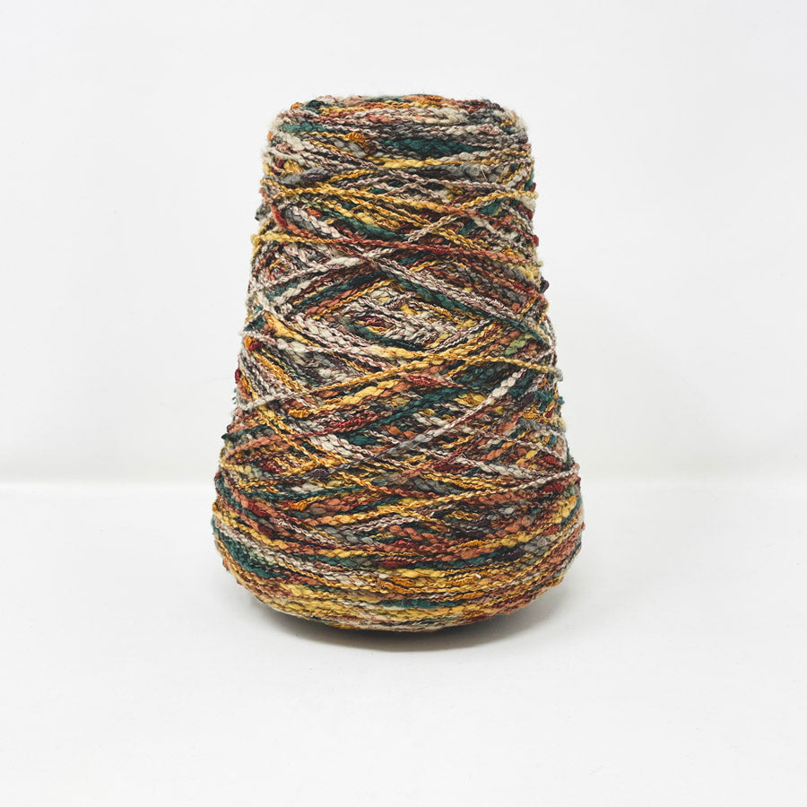 Boucle Yarn Cone in Fall Colors - Maker Unknown