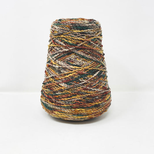 Boucle Yarn Cone in Fall Colors - Maker Unknown