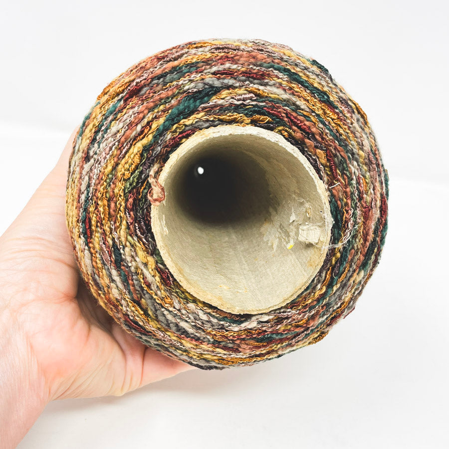 Boucle Yarn Cone in Fall Colors - Maker Unknown