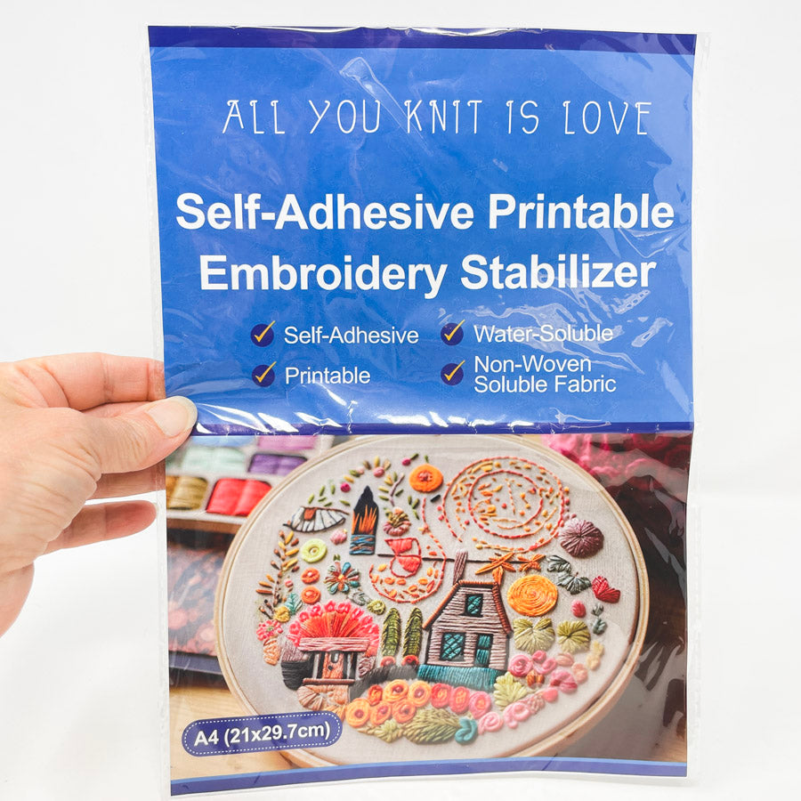 All You Knit Is Love Adhesive Embroidery Stabilizer
