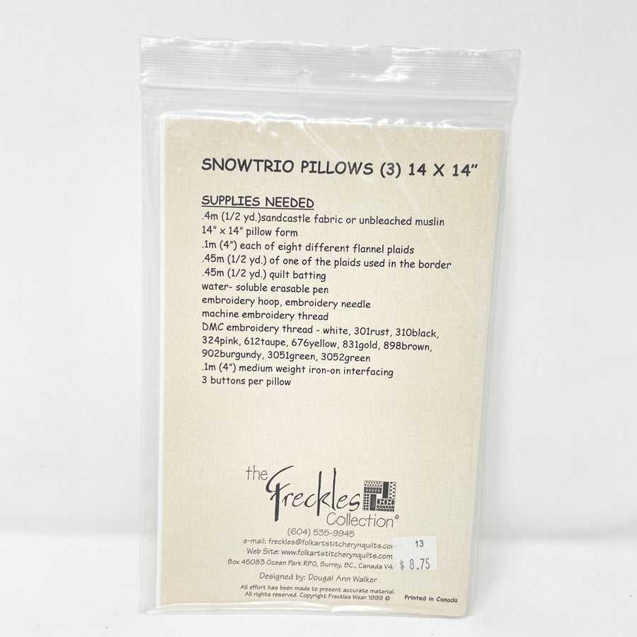 Snowtrio Pillows Quilt Pattern by The Freckles Collection