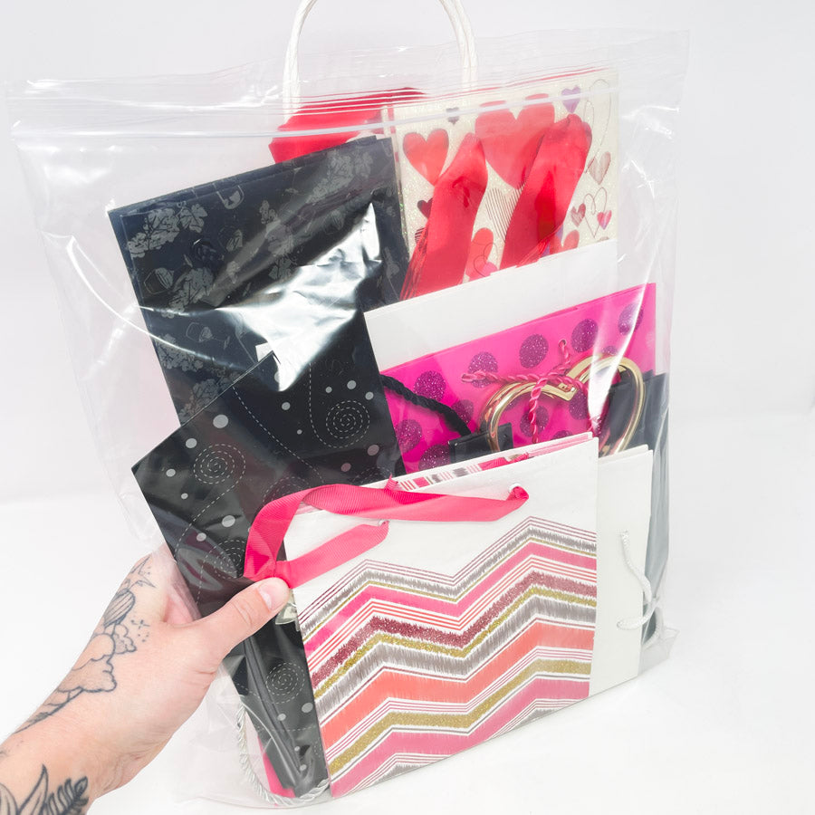 Bundle of Black & Pink Handle Gift Bags