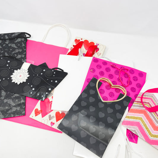 Bundle of Black & Pink Handle Gift Bags