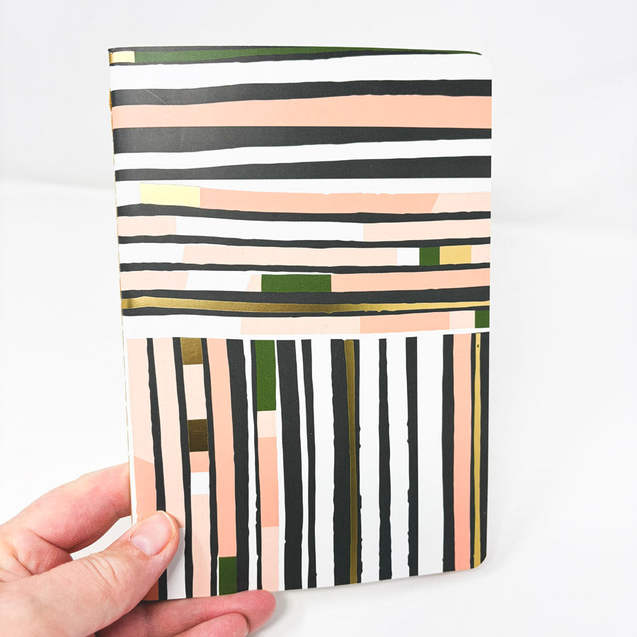 Multi Color Blocking Blank Notebook
