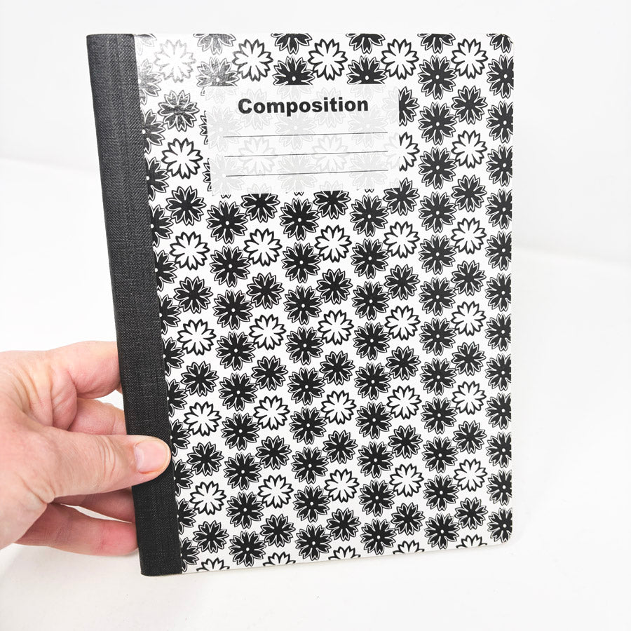 B&W Flower Composition Notebook
