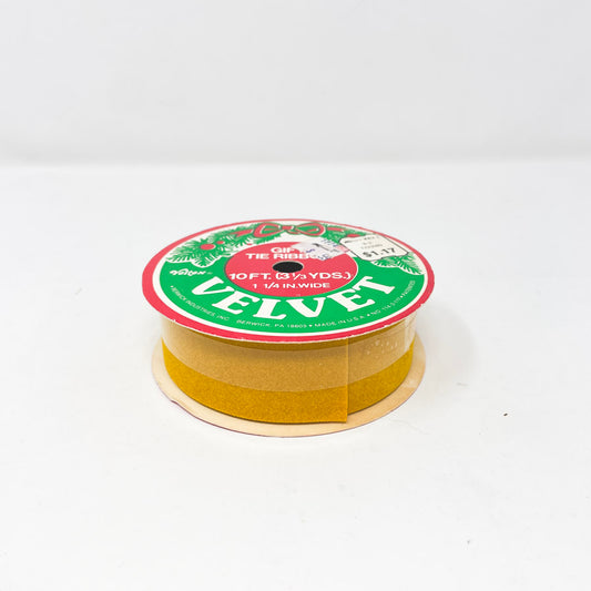 Gold Velvet Holiday Ribbon Roll