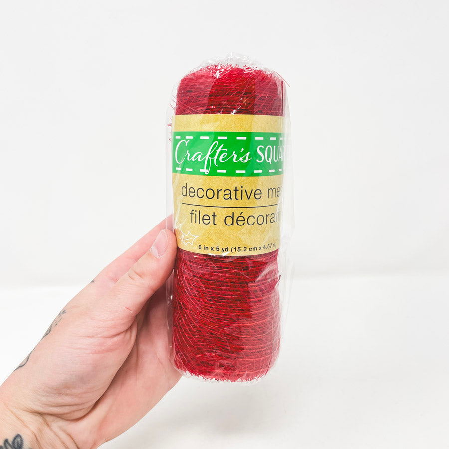 Crafter's Square Red Decorative Mesh Ribbon Roll