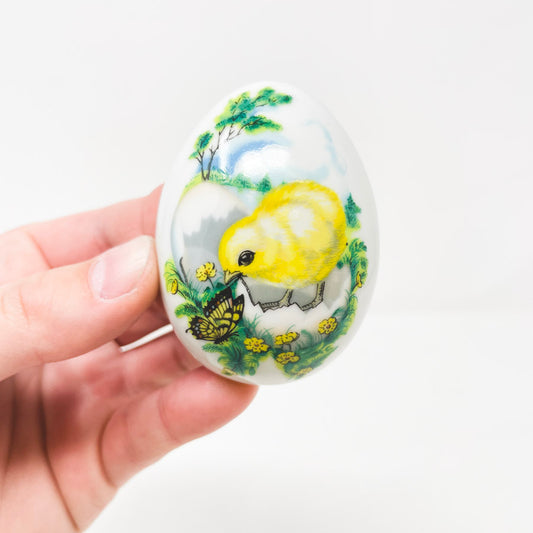 1980s Franklin Porcelain Easter Egg Trinket Box Lid