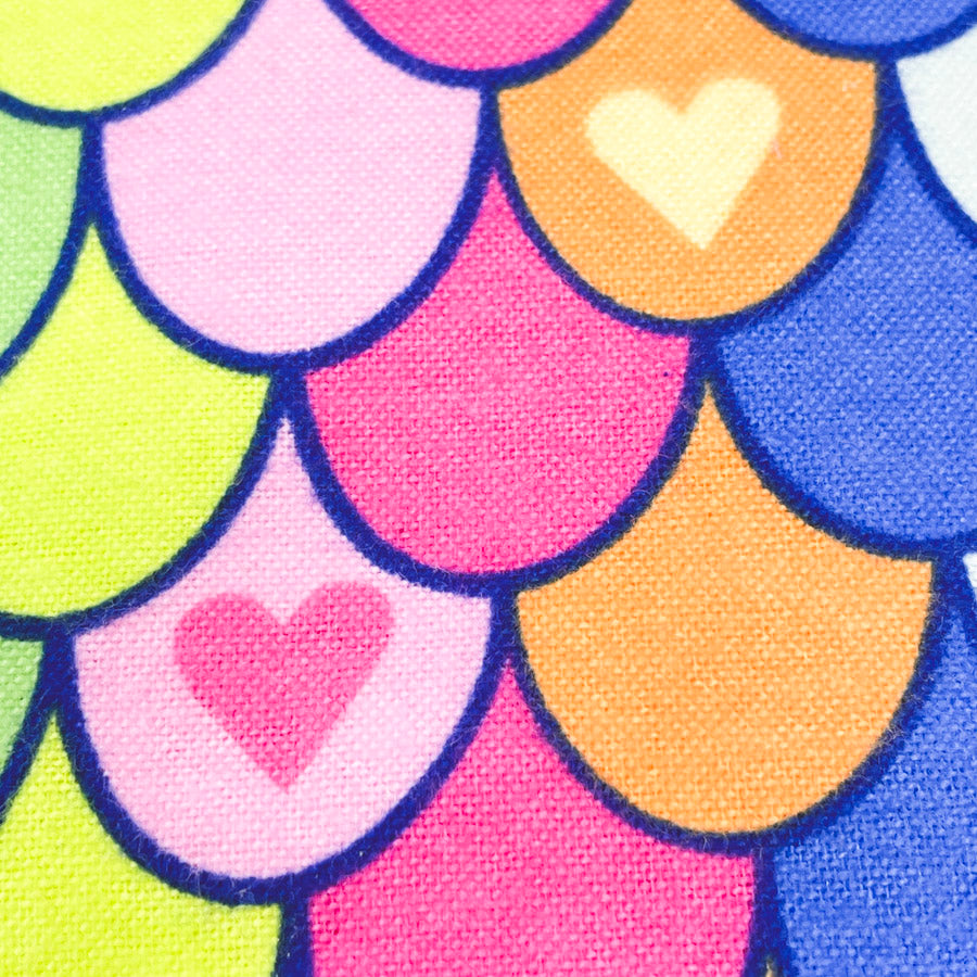 1 yd x 44" Rainbow Fish Scale Flannel Fabric