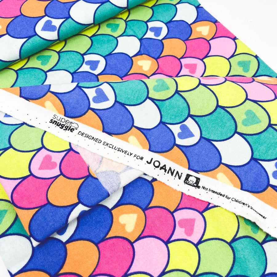 1 yd x 44" Rainbow Fish Scale Flannel Fabric