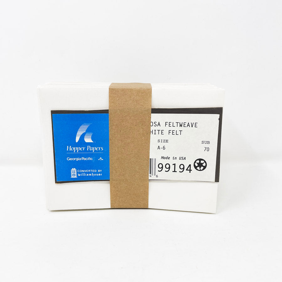 White Felt A6 Envelopes