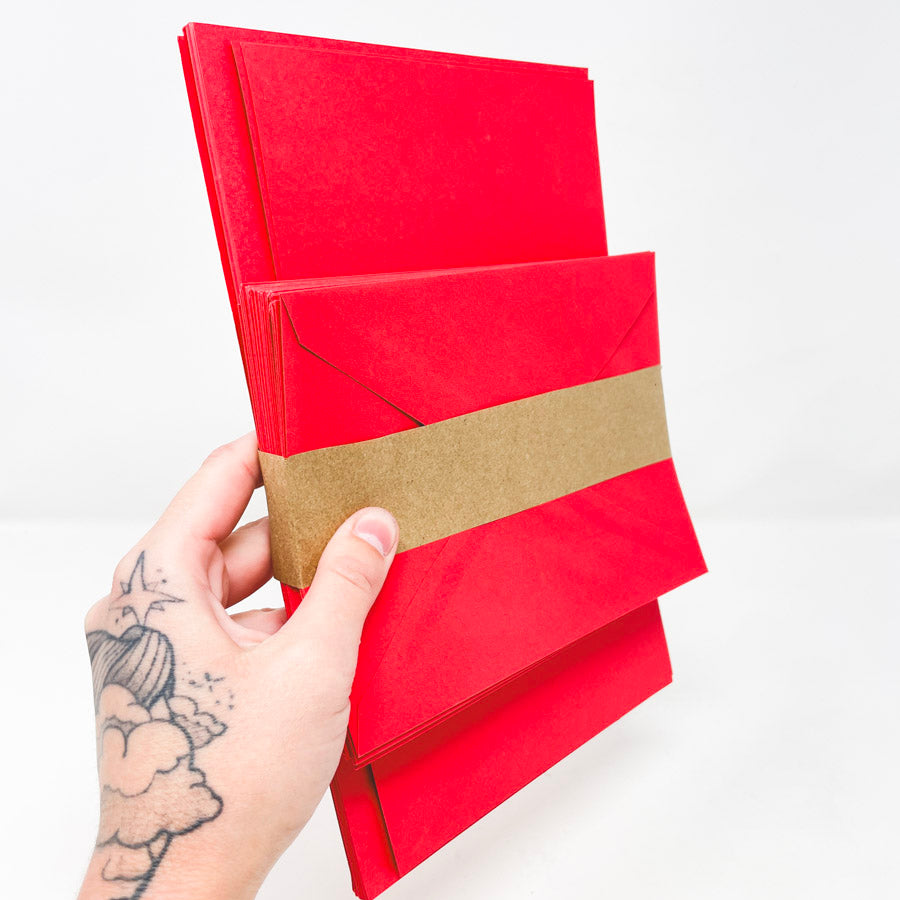 Red Card & Envelope 5 1/4"x 7 1/4" Set - 29 ct
