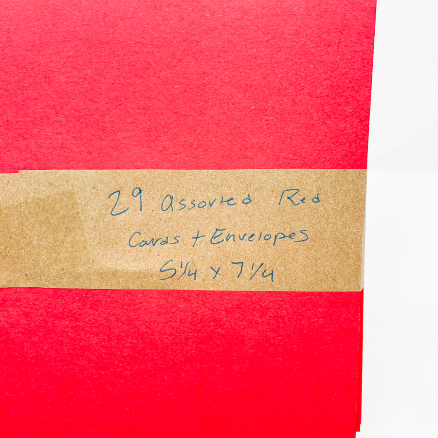 Red Card & Envelope 5 1/4"x 7 1/4" Set - 29 ct