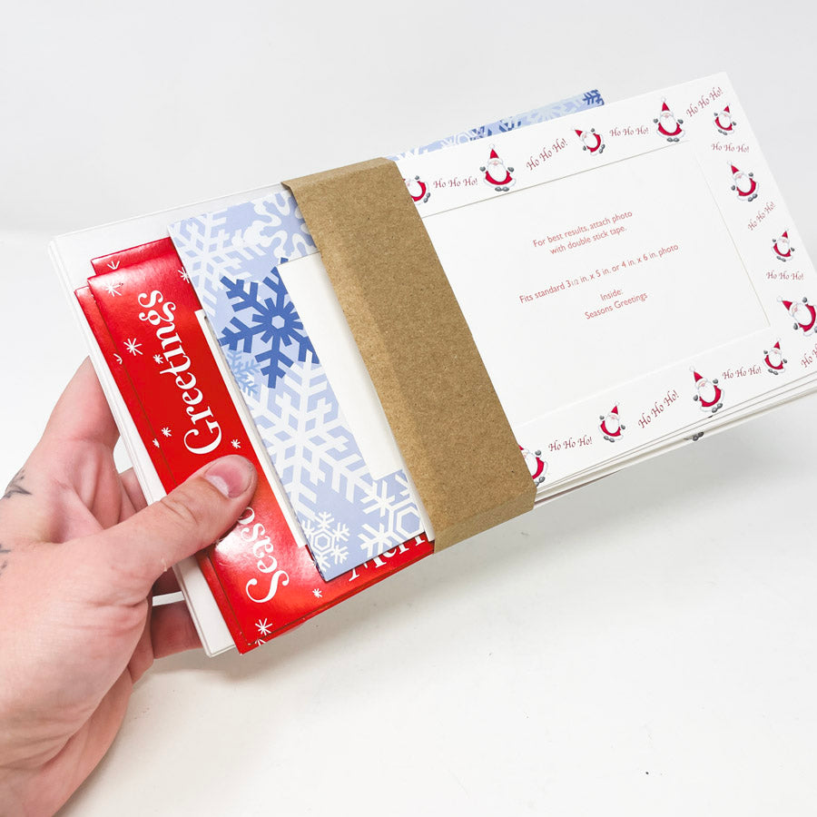 Assorted Holiday Photo Frame Cards & Envelopes