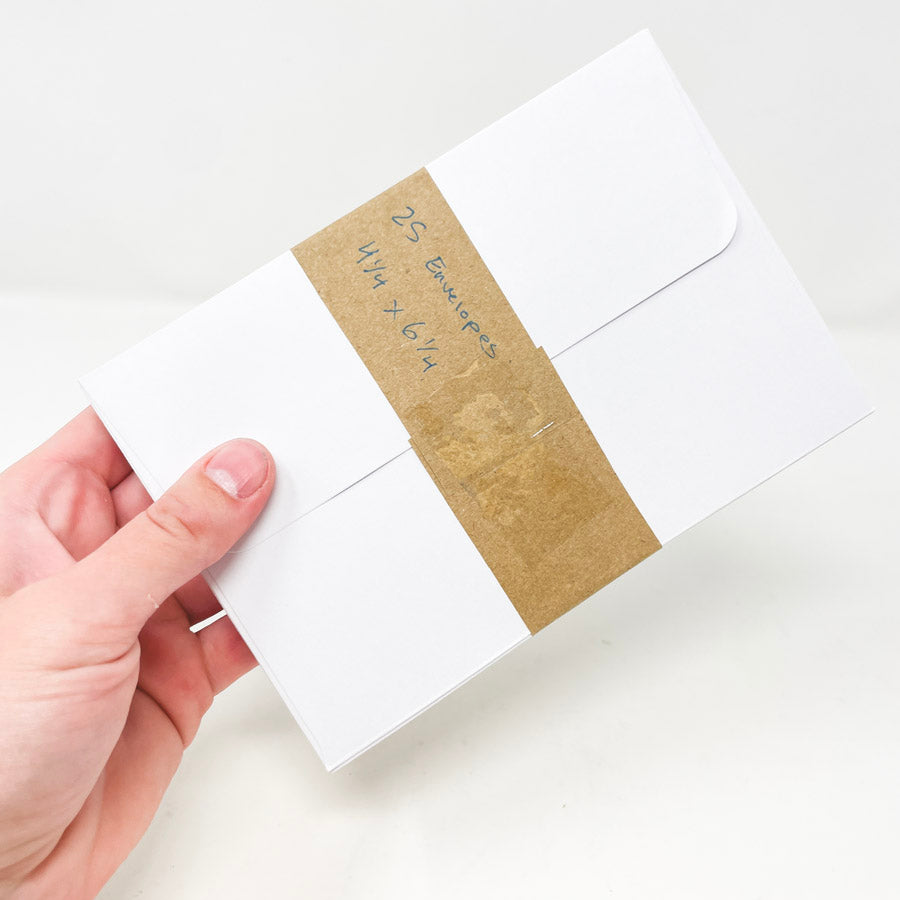 White 4 1/4"x 6 1/4" Envelopes - 25 ct