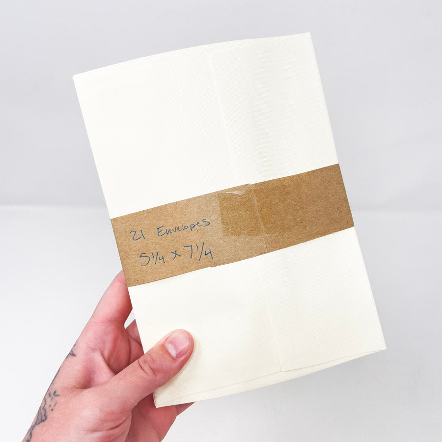 Cream Linen Card & Envelope 5 1/4"x 7 1/4" Sets (1)