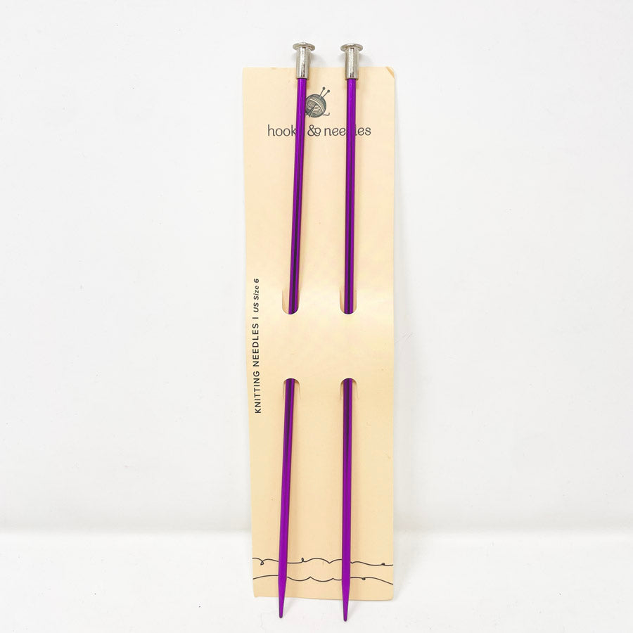 Hooks & Needles Size 6 Straight Knitting Needles 10"