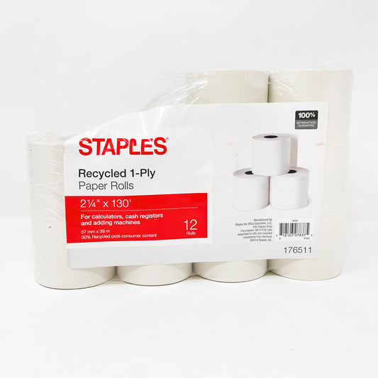 10 Pack of Staples 2.25" Paper Rolls