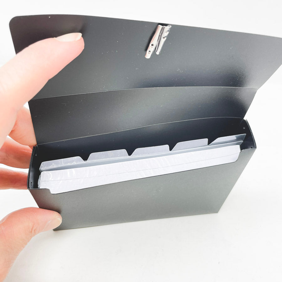 Black Index Card Case with Cards