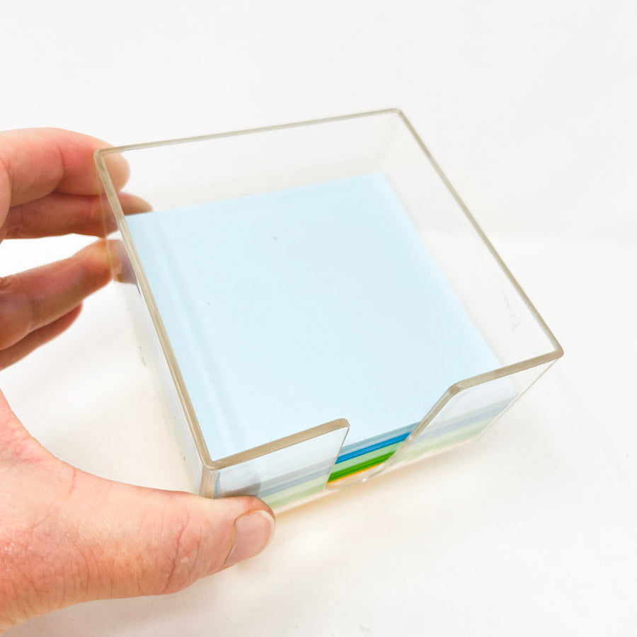 3" Square Post-It Notes in Acrylic Holder