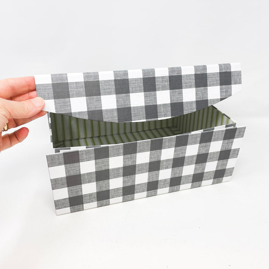 Black Gingham Box with Magnetic Closure