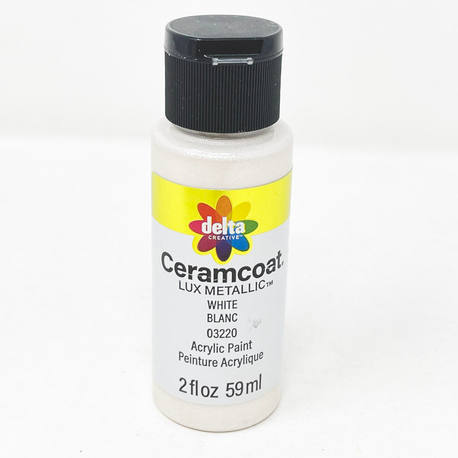 Delta Ceramacoat Lux Metallica - White 2oz