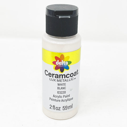 Delta Ceramacoat Lux Metallica - White 2oz