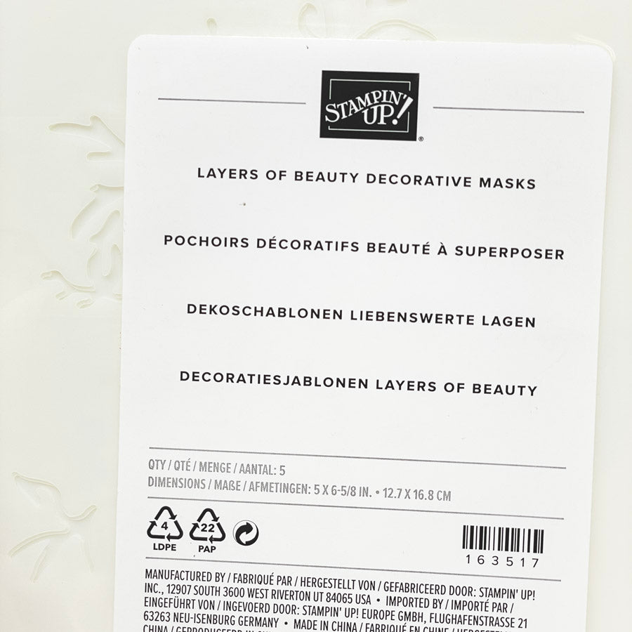Stampin Up Layers of Beauty Decorative Masks