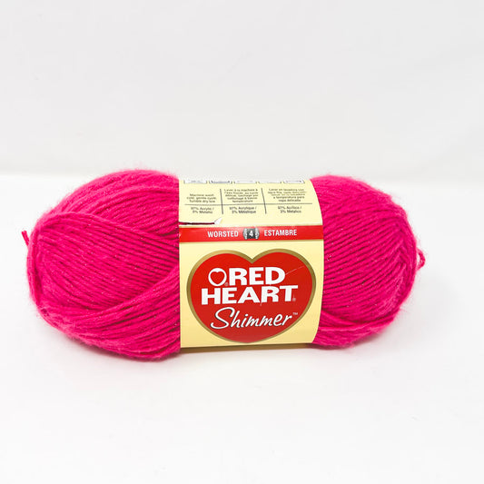 Red Heart Shimmer Yarn - Hot Pink