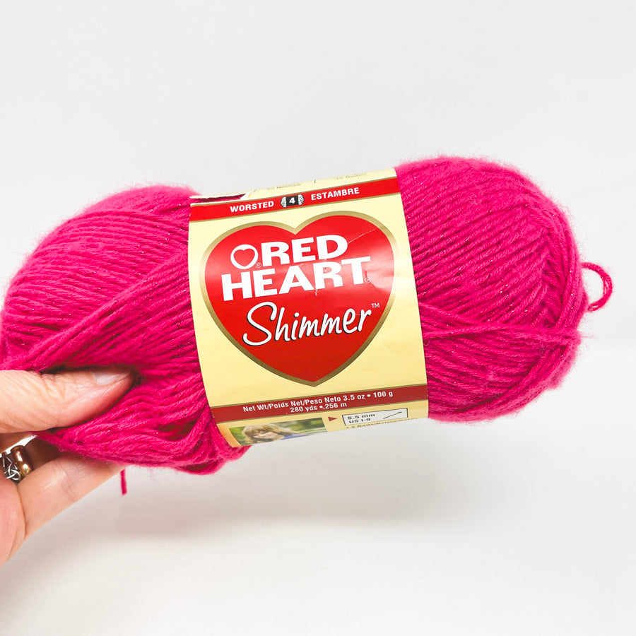 Red Heart Shimmer Yarn - Hot Pink