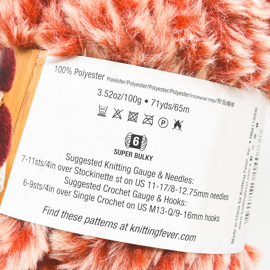Knitting Fever Furred Yarn - Red Fox